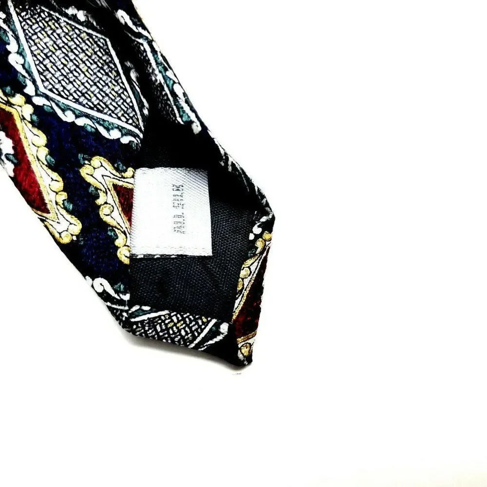 Pierre Cardin Silk Tie‎ Print Blue Geometric Short Wide
